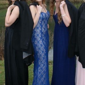 Navy blue lace formal dress